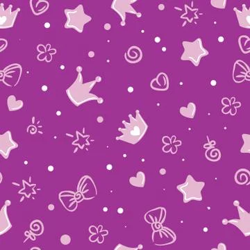 Princess pattern. background for girls. crown Stockillustratie