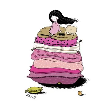 Princess on the Pea Stock Illustration