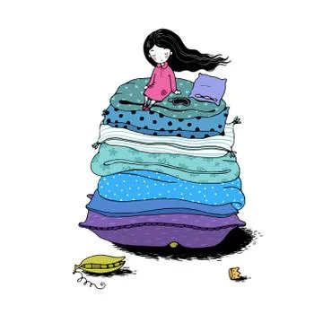 Princess on the Pea Stock Illustration