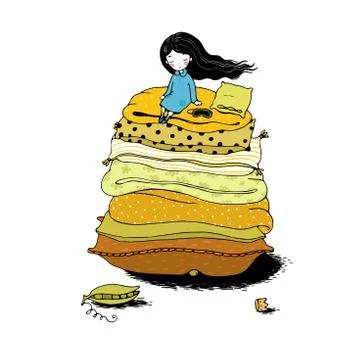 Princess on the Pea Stock Illustration