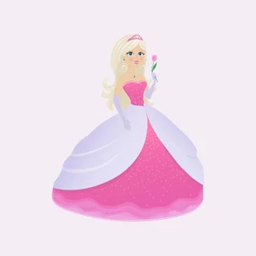 Princess in a pink dress Stock Illustration