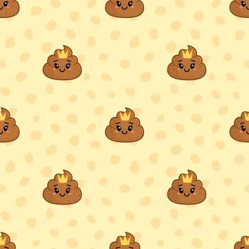 Princess poop on seamless pattern. Queen poop. Vector background 스톡 일러스트