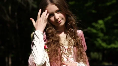 A princess posing ourdoors Stock Footage 44116204