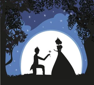 Princess with prince Illustrazione stock