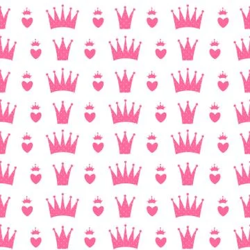 Princess Seamless Pattern Background Stock Illustration