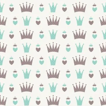 Princess Seamless Pattern Background Stock Illustration