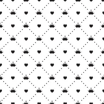 Princess Seamless Pattern Background Vector Illustration Stock Illustration