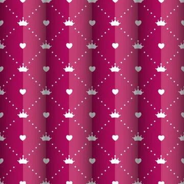 Princess Seamless Pattern Background Vector Illustration Illustrazione stock