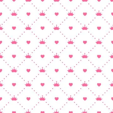 Princess Seamless Pattern Background Vector Illustration Stock Illustration