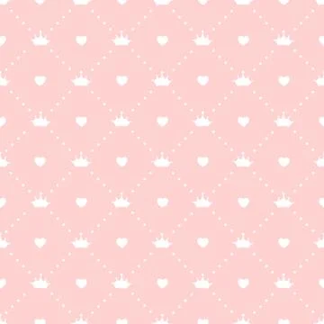 Princess Seamless Pattern Background Vector Illustration Stock Illustration
