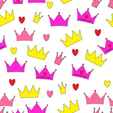 Princess Seamless Pattern Background Vector Illustration イラスト素材