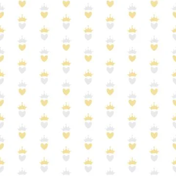 Princess Seamless Pattern Background Vector Illustration Stock Illustration