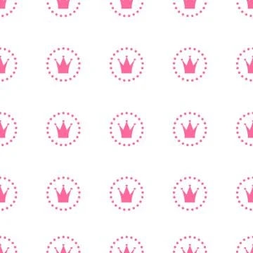 Princess Seamless Pattern Background Vector Illustration Illustrazione stock