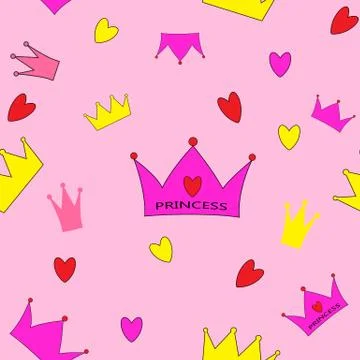 Princess Seamless Pattern Background Vector Illustration イラスト素材