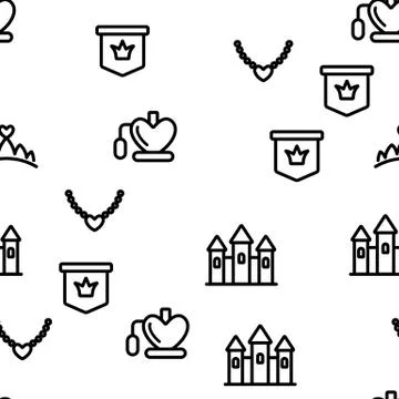 Princess Seamless Pattern Vector 스톡 일러스트