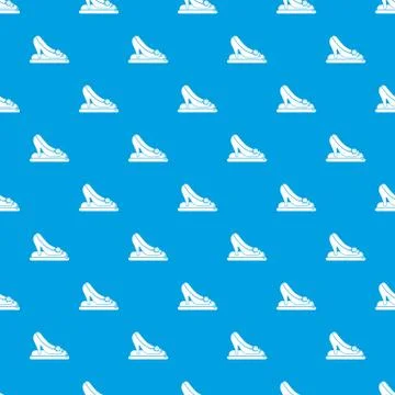 Princess shoes pattern vector seamless blue Stock Illustration