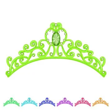 Princess tiara crown cartoon vector graphic Stock Illustration