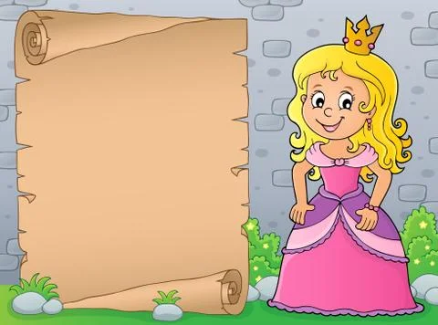 Princess topic parchment Stock Illustration