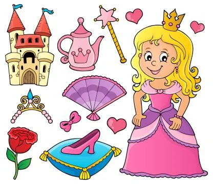 Princess topic set Ilustración de archivo
