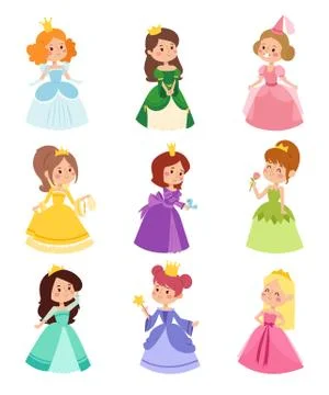 Princess vector set Stock Illustration