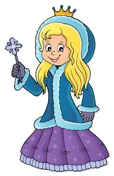 Princess in winter clothes theme image Stock Illustration