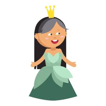 Princesses vector set cute collection of beautiful characters Stock Illustration