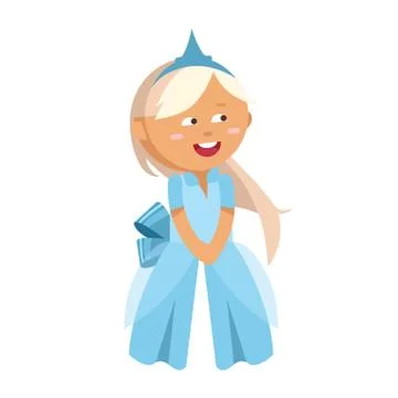 Princesses vector set cute collection of beautiful characters Stock Illustration