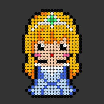 A princess's dot pattern. Vector illustration of pixel art. 스톡 일러스트