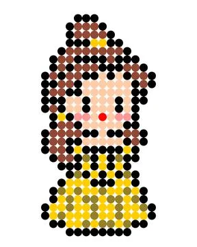 A princess's dot pattern. Vector illustration of pixel art. Stock Illustration