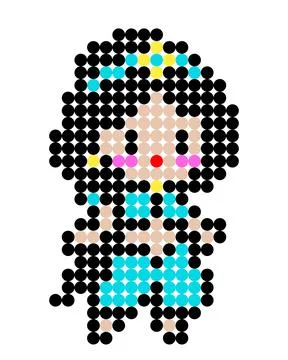 A princess's dot pattern. Vector illustration of pixel art. Stock Illustration