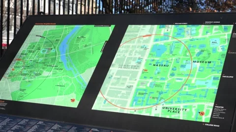 Princeton, New Jersey: a digital wayfinding kiosk designed for the Princeto.. Stock Footage 337245188