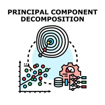 Principal component decomposition for data analysis and machine learning Stockillustratie