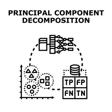 Principal component decomposition process for data analysis イラスト素材
