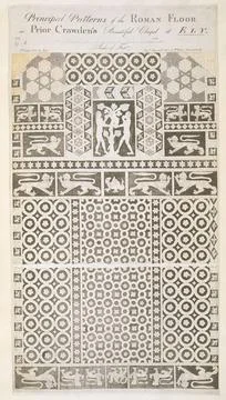 Principal Patterns of the ROMAN FLOOR in Prior Crawden s Beautiful Chapel ... Stock Photos
