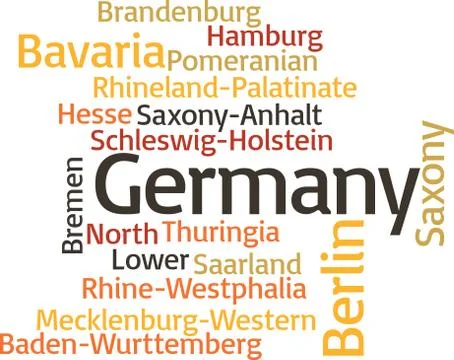 Principal subdivisions of Germany Stock Illustration
