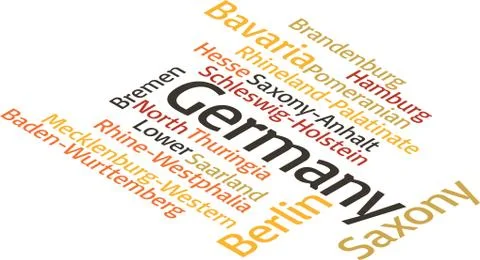 Principal subdivisions of Germany Illustrazione stock