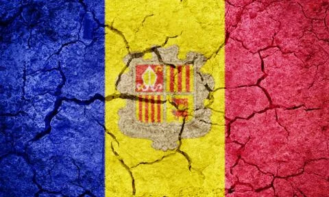 Principality of Andorra flag Stock Illustration