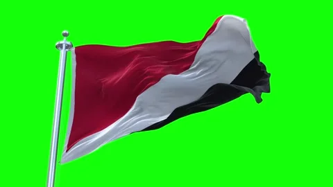 Principality of Sealand Flag Waving in Loopable and Textured green screen Stock Footage 296876222