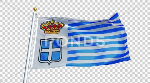 Principality of Seborga flag, close up, isolated with alpha channel Stock Photos