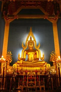 Principle buddha image in a temple Stock Photos