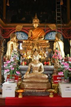 Principle buddha image in a temple Stock Photos