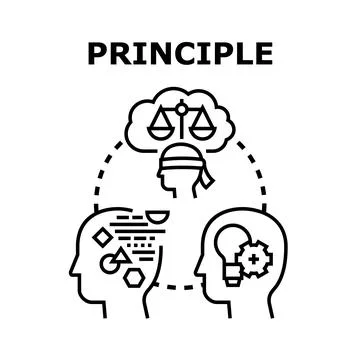 Principle concept exploring human mind and ethical choice Stock Illustration