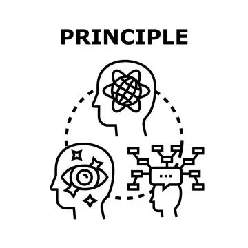 Principle concept illustrating human mind understanding complex ideas Stock Illustration