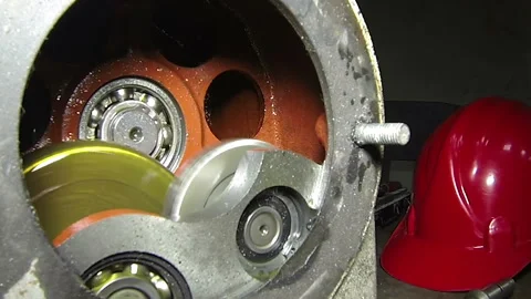 The Principle of Gear Lubrication, Example on an Open Gearbox Stock Footage 159712097