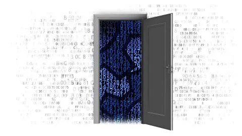 The principle of the network, hacking access code. Stock Illustration