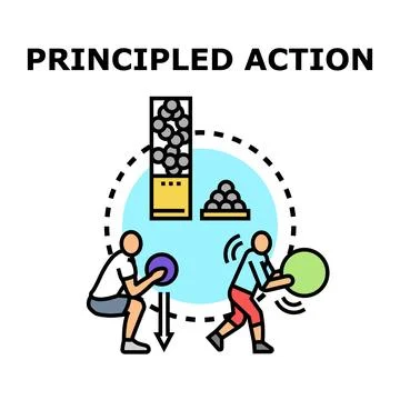 Principled action concept showing cause and effect Stock Illustration