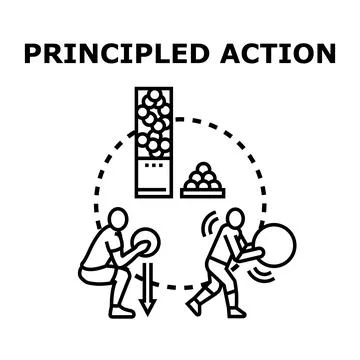 Principled action concept showing cause and effect Stock Illustration