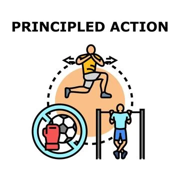 Principled action developing individual physical fitness and health Stock Illustration