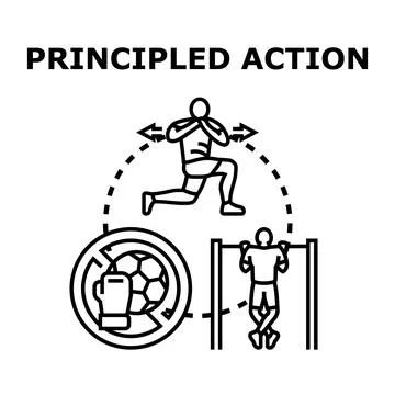 Principled action developing individual physical fitness and health Stock Illustration