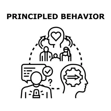 Principled behavior guiding ethical decisions and social interaction Stock Illustration